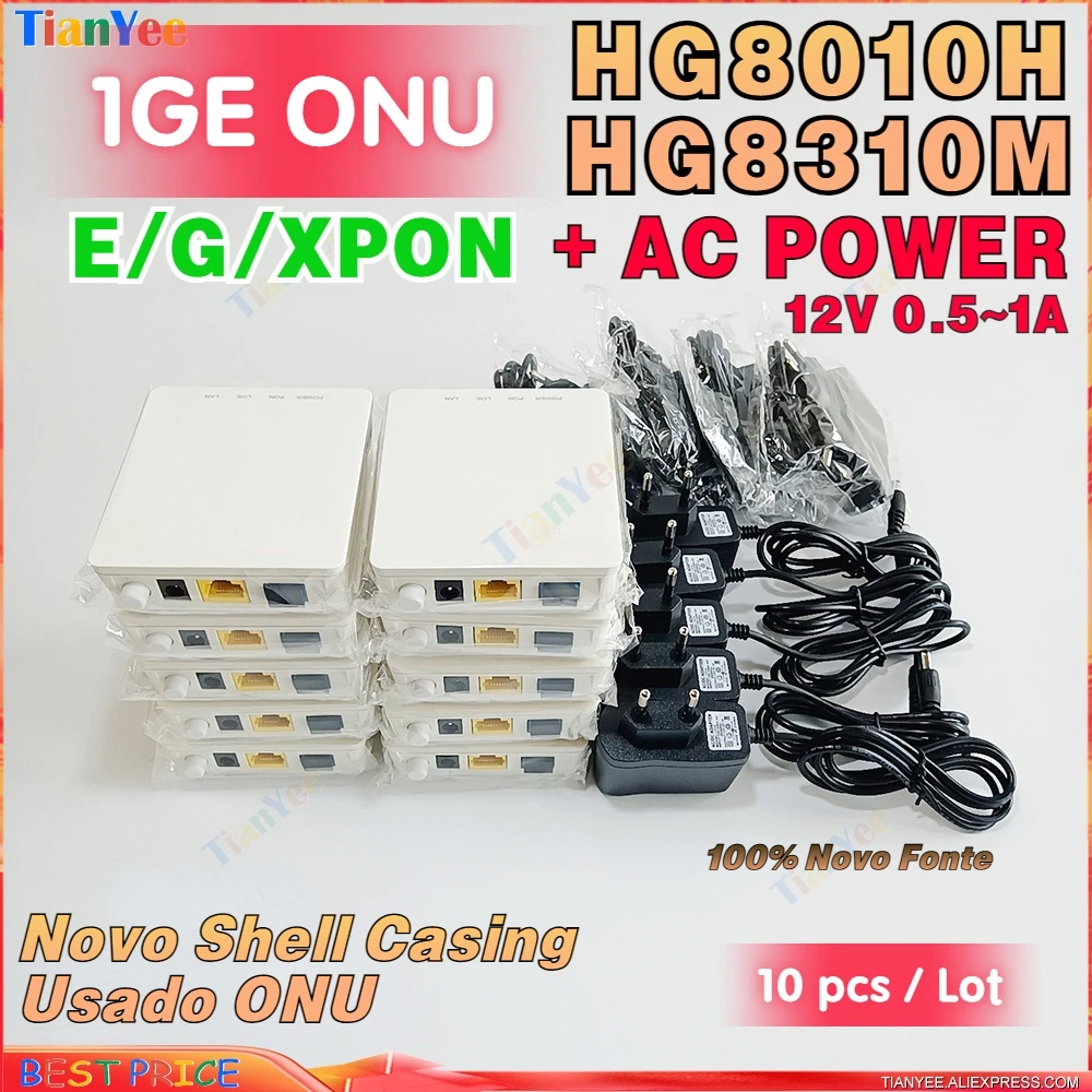 100% новый XPON HG8310M EPON HN8310M GPON 1GE ONU HG8010H Волоконно-Оптический Терминал английская прошивка с источником питания