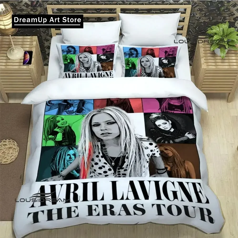 Модный комплект постельного белья с 3D принтом Avril Singer Lavigne для мальчиков и девочек