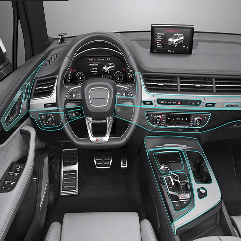

for Smoke Black Clear Film For Benz GLE Class 350 450 Car Headlight Window Column Dashboard Center Console Sticker