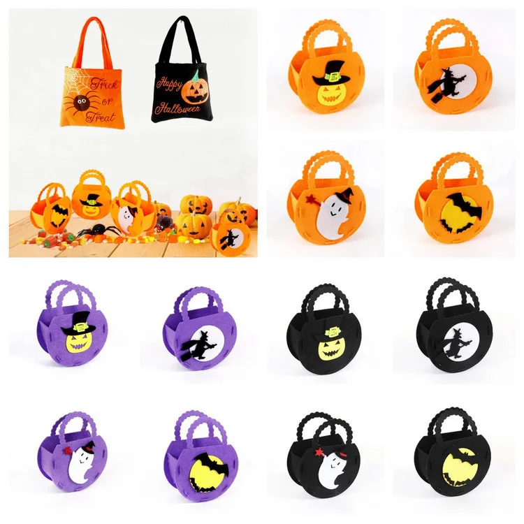 

Halloween Kids Trick or Treat Party Candy Bags Pumpkin Bat Spider Witch Ghost Festival Party Gift Happy Halloween Day 2023 Favor