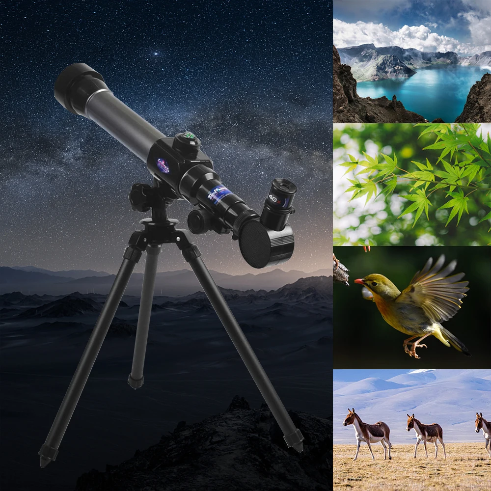 

Kids Telescope 20X-30X-40X Adjustable Astronomical Monocular Telescope with Tripod for Children Beginners Astronomic Space