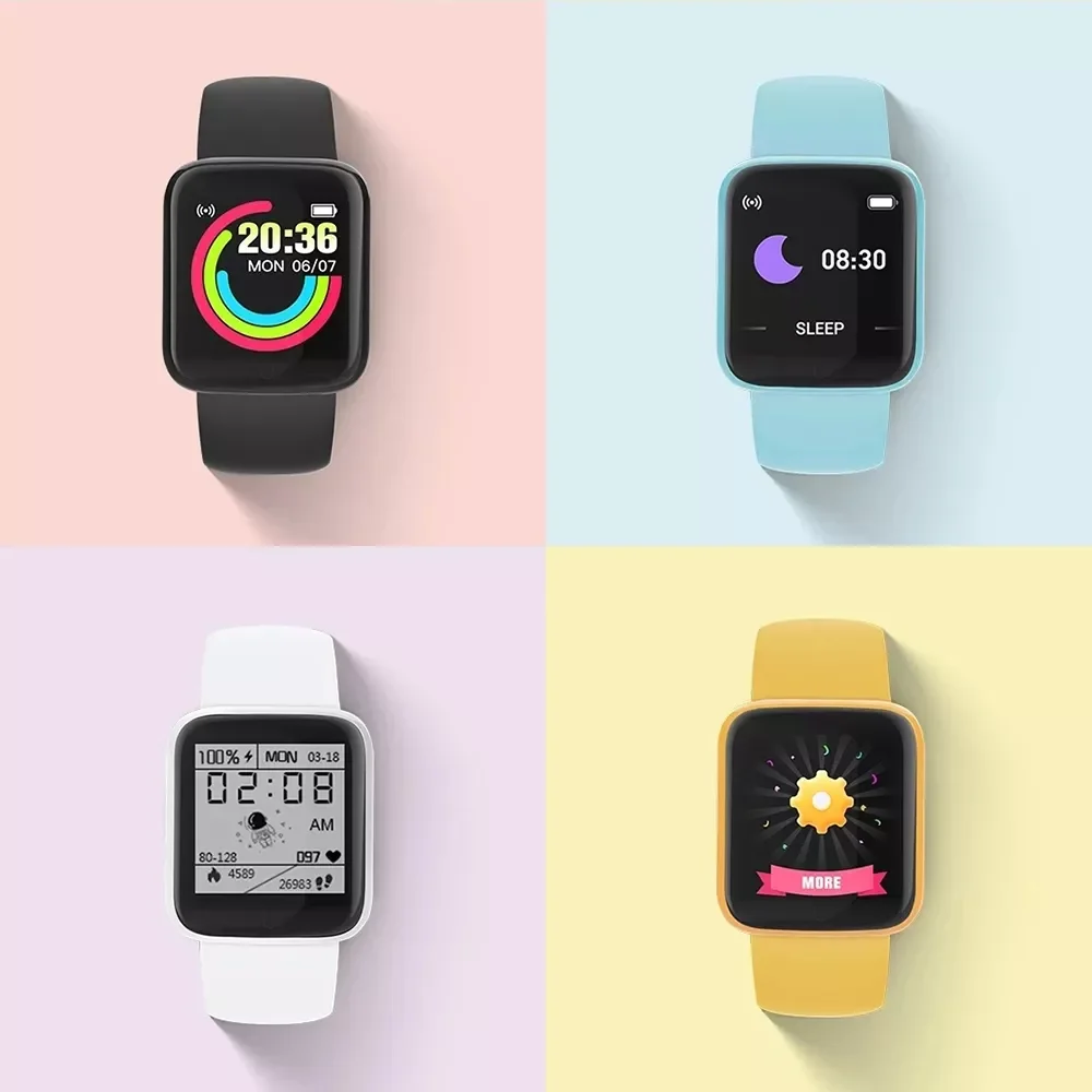 

jmt Y68 Pro Bluetooth Fitness Tracker Smart Watch Heart Rate Monitor Men#39;s Women#39;s Watches up to Date d20 Macaron