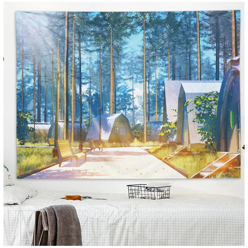 

Ashou Japanese Anime Tapestry Wall Hanging Aesthetic Tapestry Decoration Home Bedroom Wall Cloth Streetscape Tapestry Wall Decor