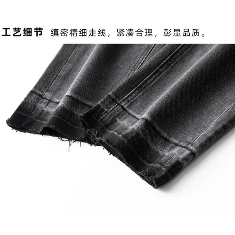 Men Clothing 2022 New Pattern Vintage Black Jeans Straight Cylinder Loose Large Mopping The Floor Wide Leg Trousers Autumn Women