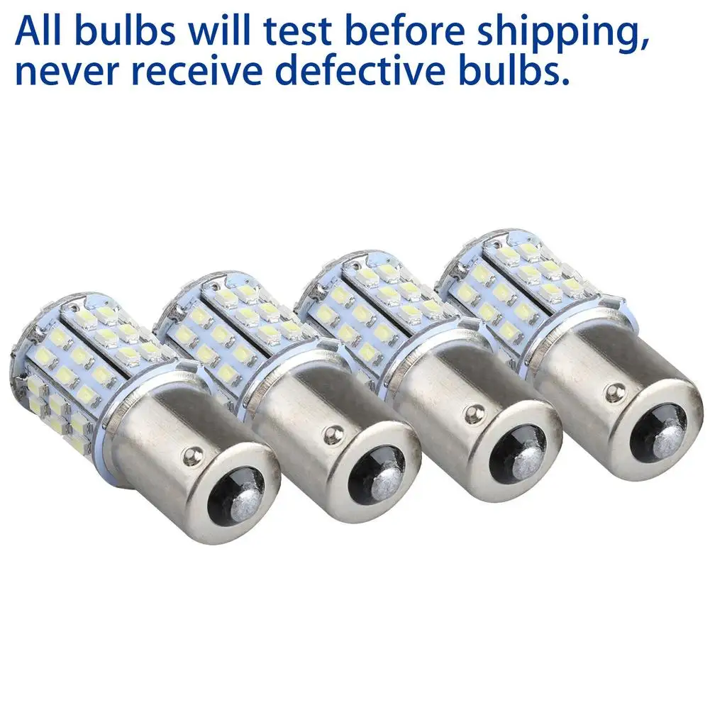 

4pcs Car Motorcycle Led Light Turn Signal Reversing Light Bulbs 64smd 1156 12V 6000k Universal Tail Lamp