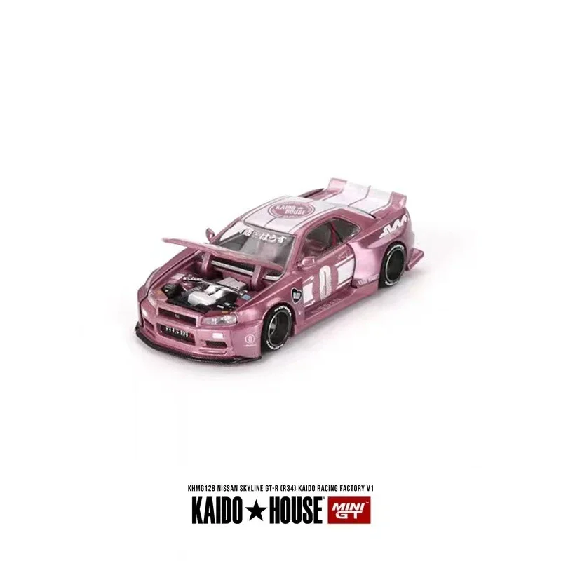 Kaido House + MINIGT 1:64 Модель автомобиля Skyline GT-R (R34) Racing Pink # ХМГ128