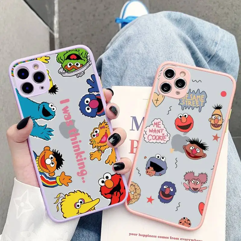 

Cute Cookies ELMO Phone Case for iPhone X XR XS 7 8 Plus 11 12 13 pro MAX 13mini Translucent Matte Case