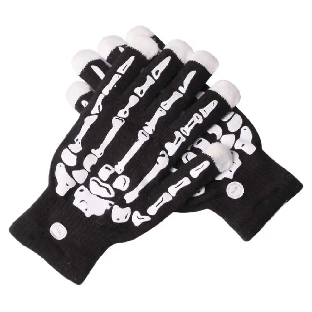 

Флуоресцентные светящиеся рукавицы в виде скелета, сохраняющие тепло, рукавицы в виде черепа, светящиеся перчатки, товары для Хэллоуина