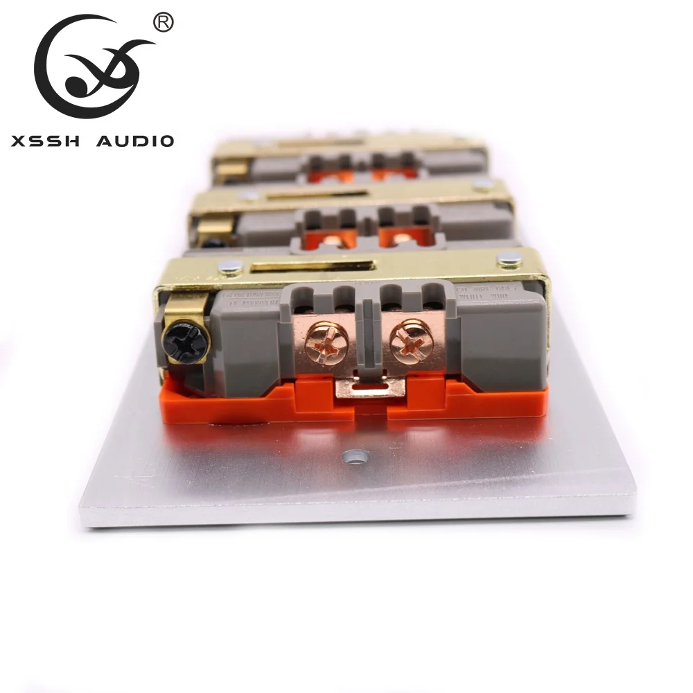 Разъем питания американского разъема Hi-end DIY HIFI латунь 62% медное покрытие 24k золото