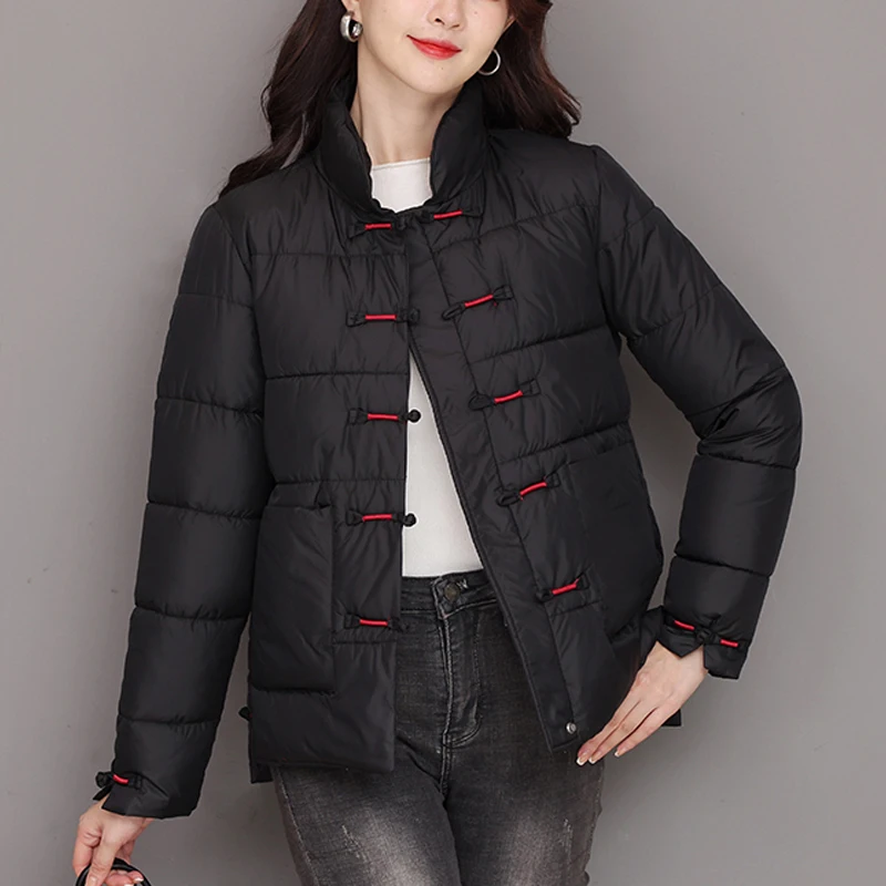 Winter Coat 2022 Fashion Parkas Women Stand Collar Hooded Jacket Warm Thicken Outerwear Female Casual Basic Jackets