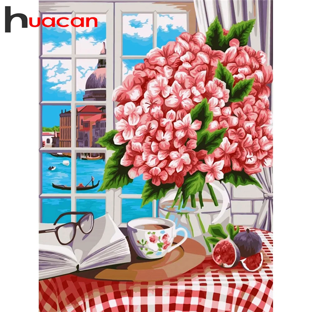 

Набор для творчества Huacan, алмазная вышивка «цветы», мозаика для окон, декор комнаты