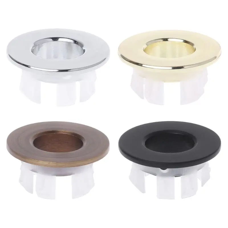 

Bathroom Basin Sink Overflow Cover Six-foot Round Insert Chrome Ring Hole Cap