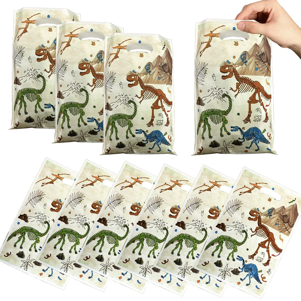 Disney Dinosaur Fossil Gift Bags Plastic Bags Dinosaur Gift Return Bags Baby Shower Party Favors Kids Birthday Party Candy Bags