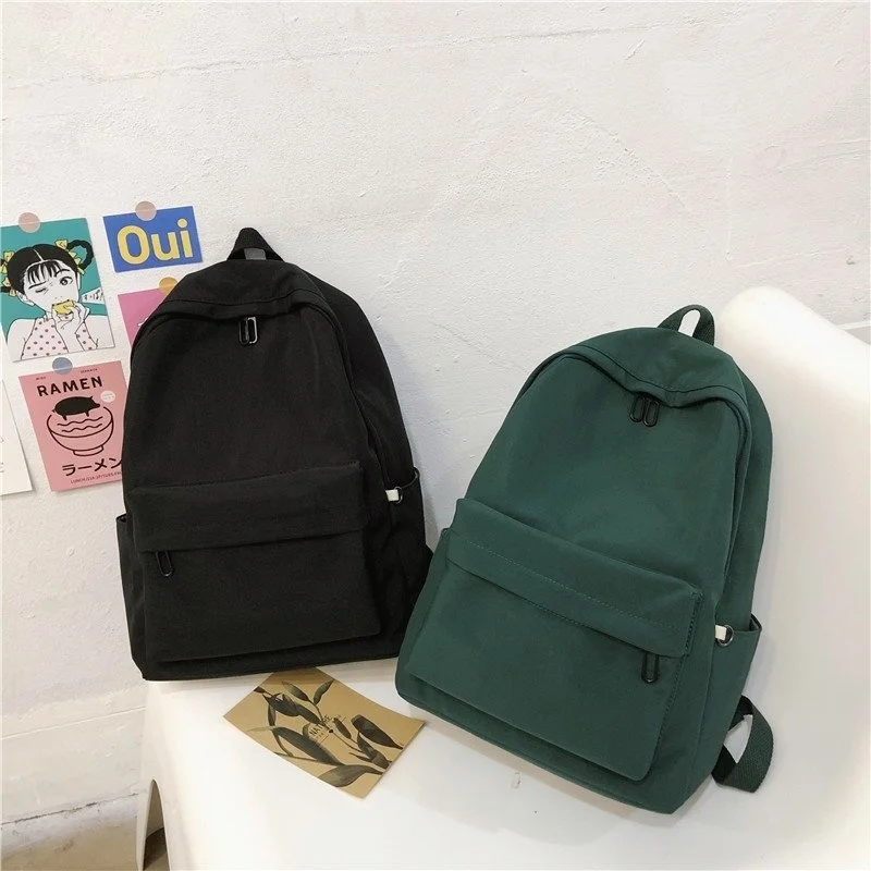 

Waterproof Backpack Women Backpack Solid Women Shoulder Bag Black School Bag For Teenage Girl Children Backpacks Travel Bag