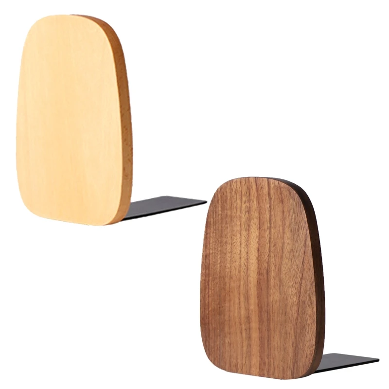 

Desktop Magazines Holder Wooden Bookend Anti-slip for Shelf 4''L x 4''for x 5.5''H