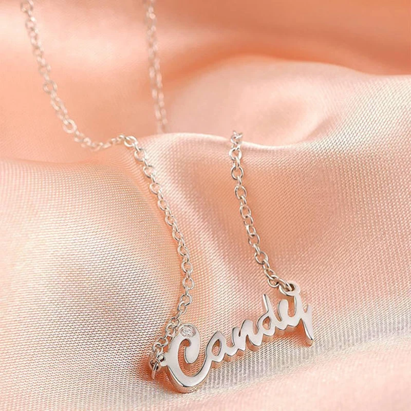 Custom Name Necklace Gold Birthstone Necklace For Women Stainless Steel Necklace Personalized Necklace Nameplate Birthday Gift