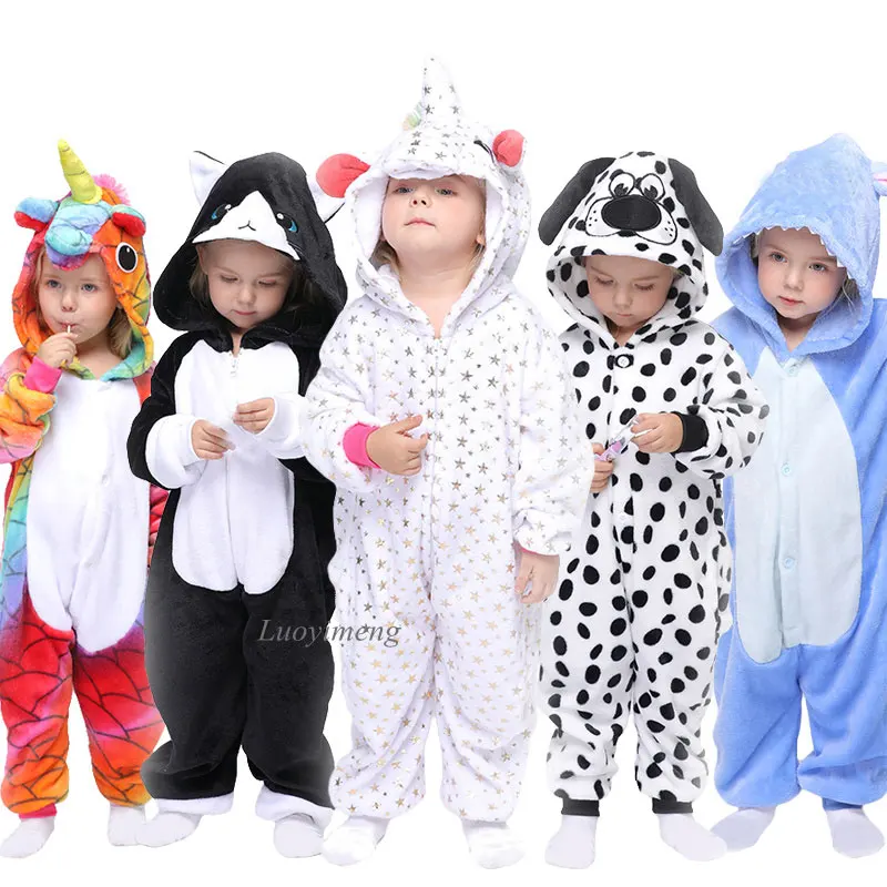 

Kigurumi Children's Pajamas For Girls Boys Unicorn Sleepwear Flannle Kids Stitch Onesies Animal Pijamas Suit Winter Cat Costumes