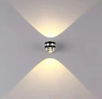 3w6w led single headdouble head crystal wall lamp modern indoor light living room bedroom bedside aisle sconce lights lamp