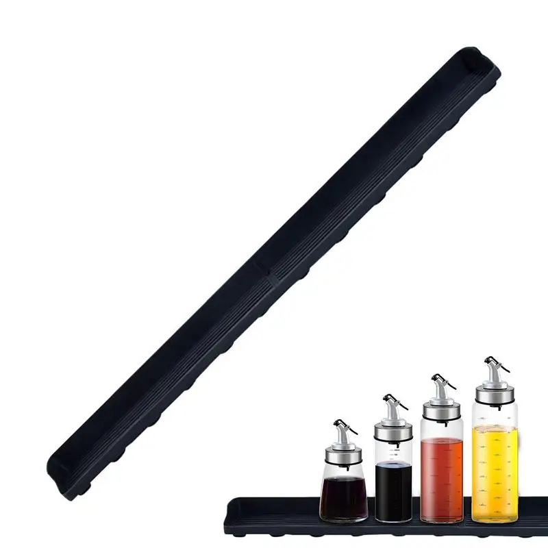 

Silicone Stove Spice Shelf Magnetic Stovetop Rack Kitchen Bottles Storage 15inch Length Magnetic Shelf Kitchen Organizer