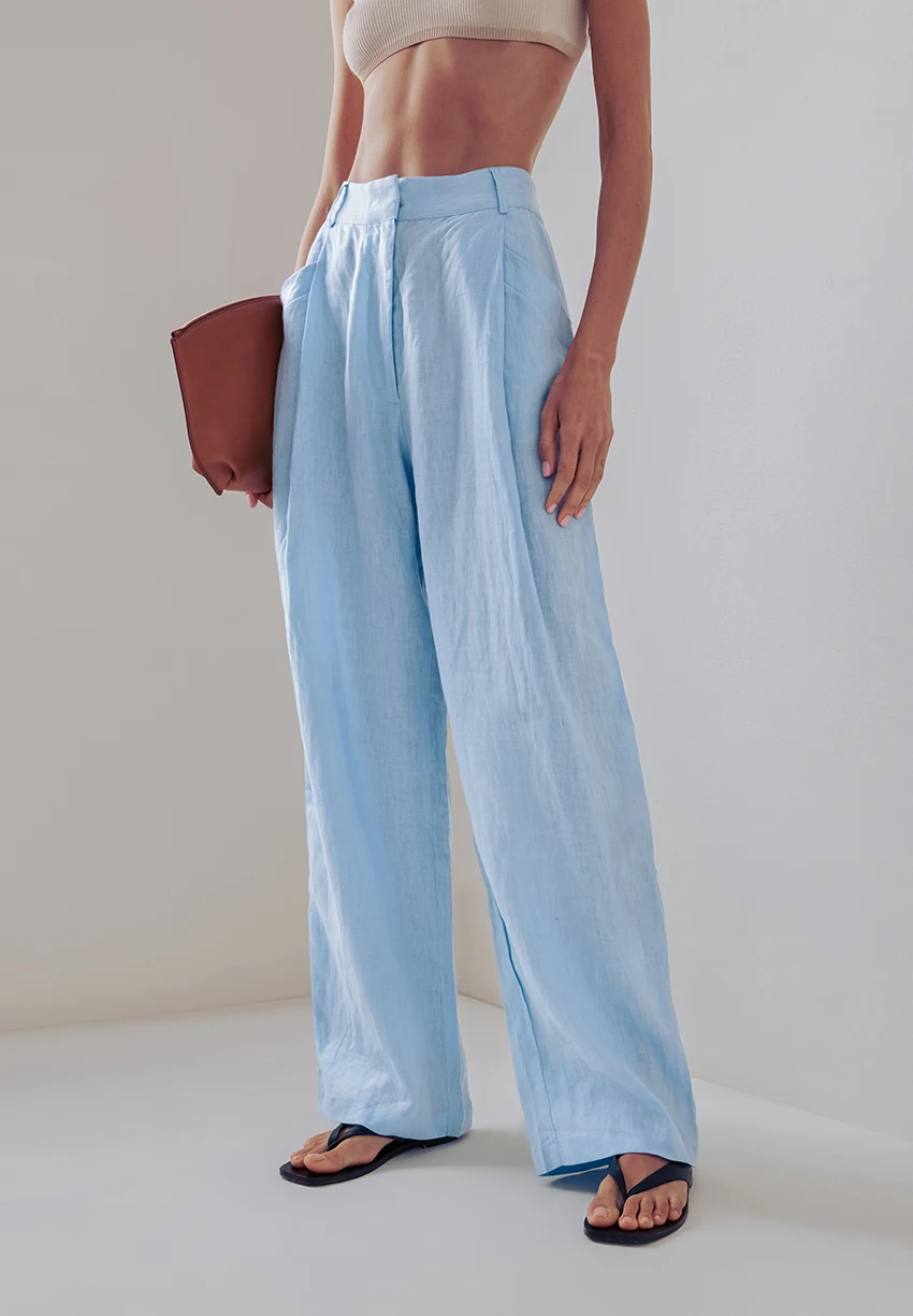 Женский Повседневный льняной комплект из двух предметов свободная блузка с