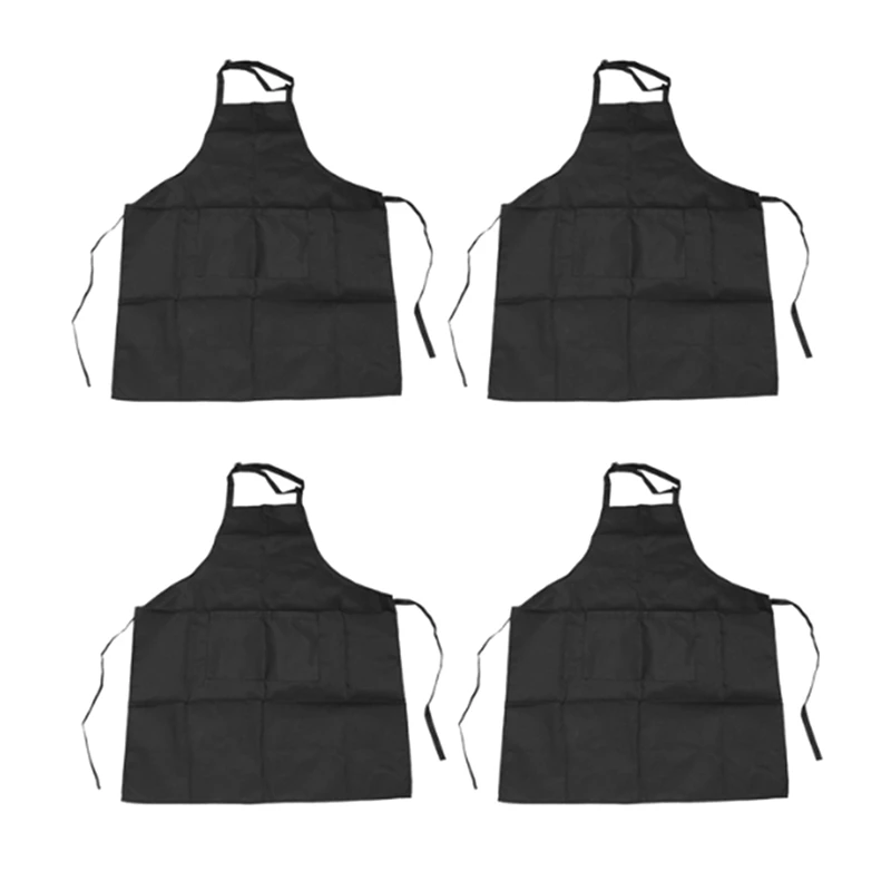 

4PCS Adjustable Bib Apron Water Resistant Belt Cooking Kitchen Apron Suitable For Women Men Chefs Couples
