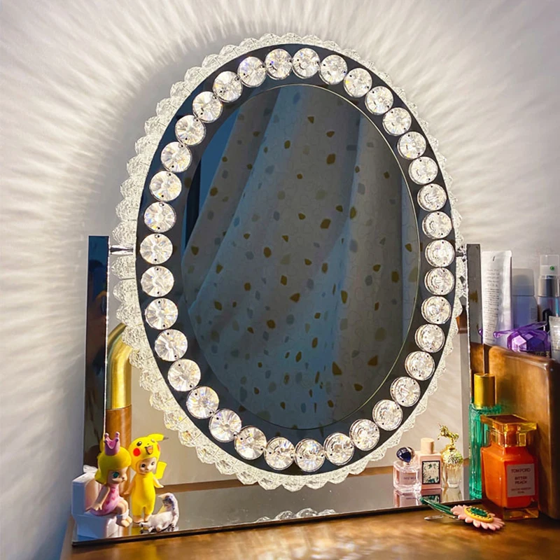 

Makeup Decorative Wall Mirrors Lights Bathroom Vintage Bedroom Wall Mirror Aesthetic Standing Novel Decoracion Casa Home Decor