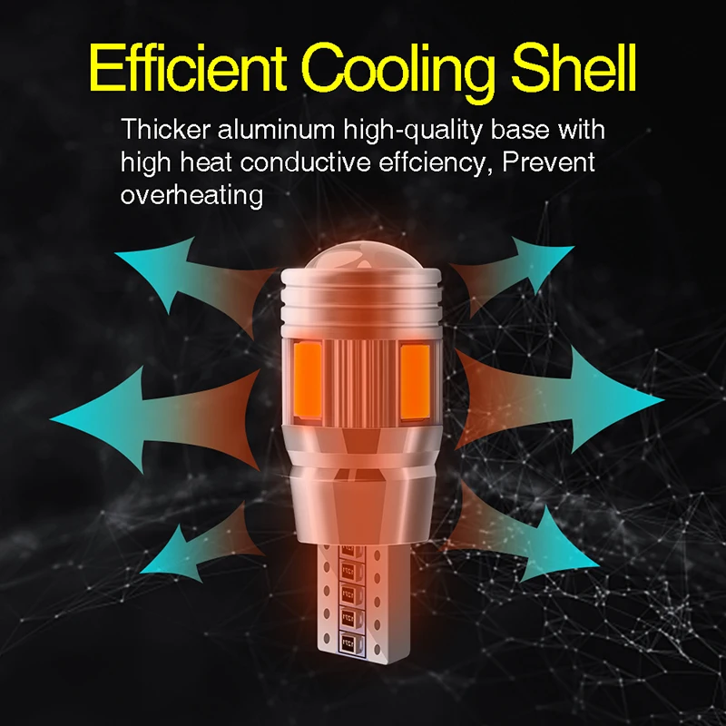 2 / 4 10 PCS клиновидная T10 W5W светодиодная лампочка Canbus 12V 5630 - 6SMD 7000K Белая внутренняя