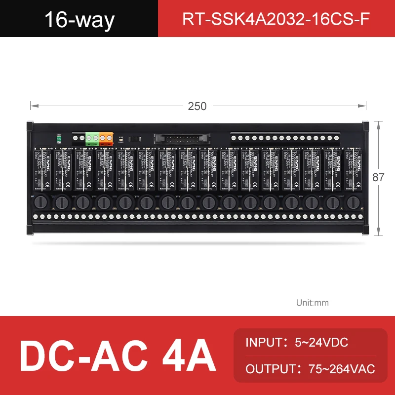 

ENMG Винт переменного тока 2 4 6 8 10 12 16-полосный твердотельный релейный модуль RT-SSK Бесконтактный DC PLC Плата усилителя ACDC Защита предохранителя 5-24 В