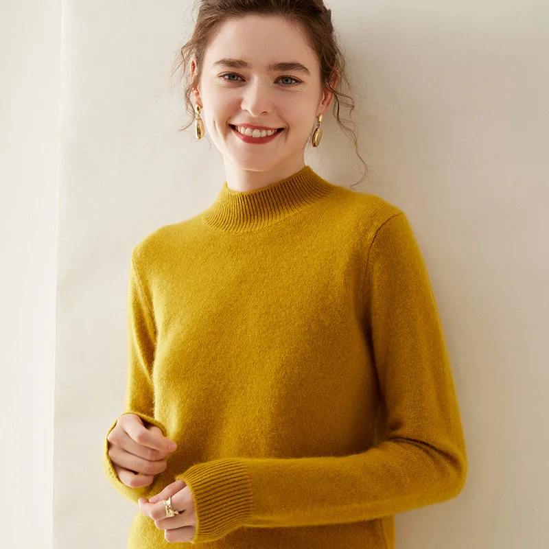 Женский кашемировый свитер WinvyNee с круглым вырезом шерстяные повседневные
