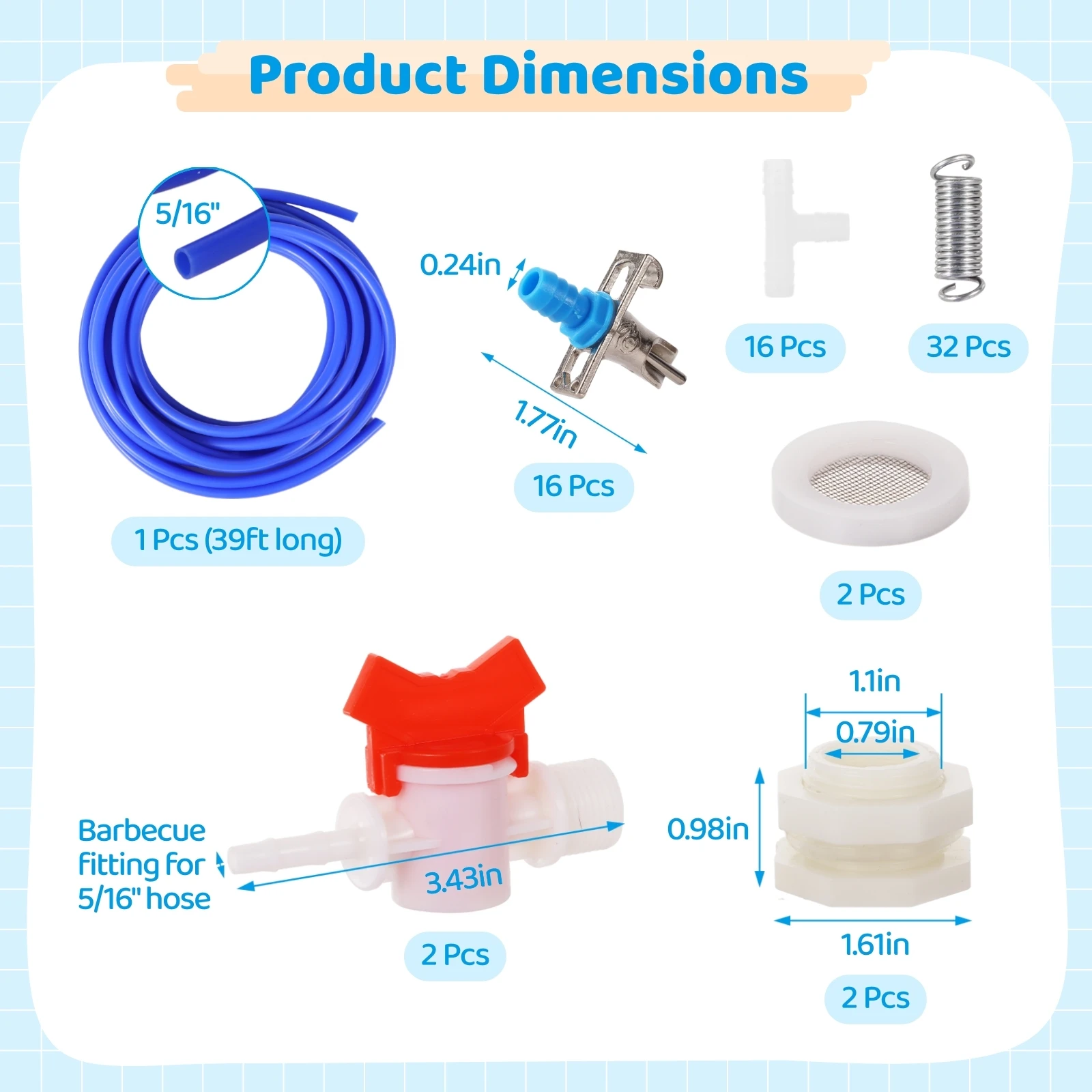 Автоматический комплект для полива кроликов ниппельные поилки шланга 5/16 дюйма