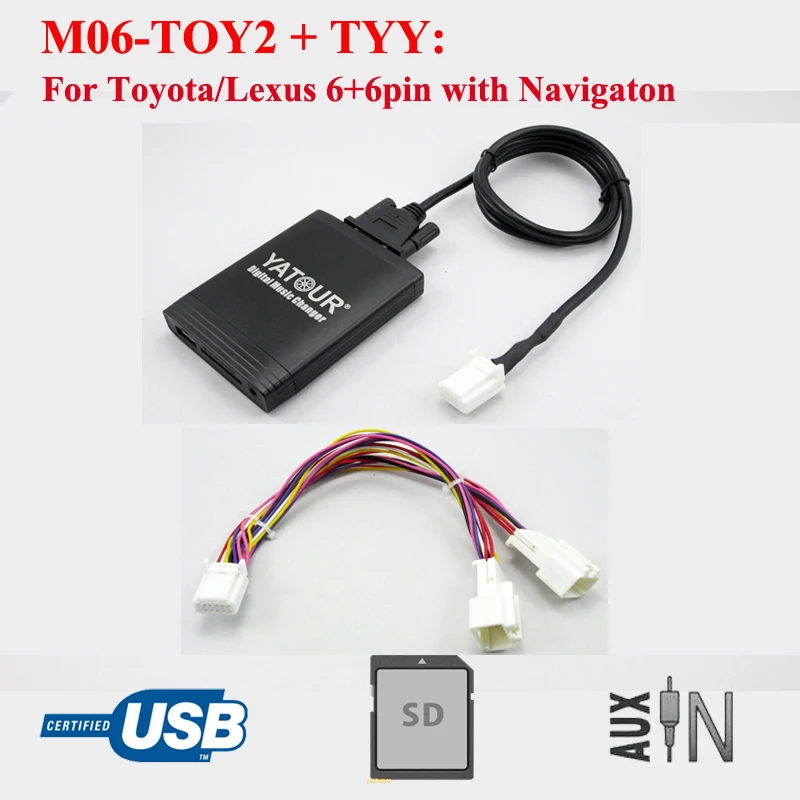 Фото Yatour M06 PRO TOY2 цифровой музыкальный прибор USB MP3 адаптер для Toyota LEXUS Camry Avalon Corolla Highlander RAV4 №3