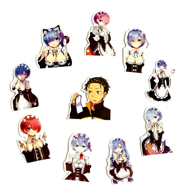 10 упаковок аниме Re:Life In A Different World From Zero Мультяшные наклейки игрушки Rem Ram фильм