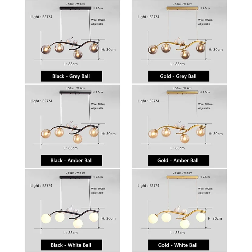 Lampadario Soffitto Moderno светодиодная люстра железная птица стеклянный шар подвесной