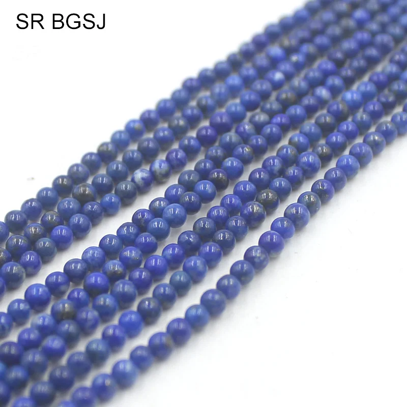 

3mm Natural Gems Stone Jewelry DIY Loose Round Lapis Lazuli Spacer Beads Strand 15"