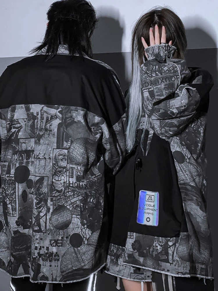 Куртка-карго Mafokuwz Мужская джинсовая в стиле хип-хоп