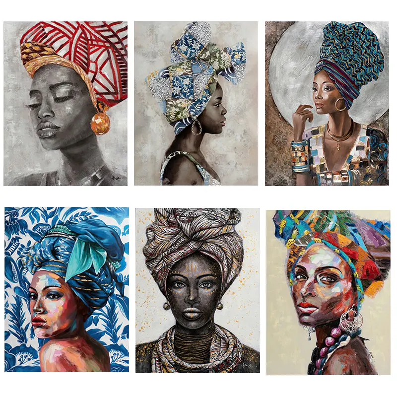 

Art Gorgeous Black Woman Clothes Sticker Transfer African Ladies Iron Patches Shirt DIY Applique Parches Thermo Stripes Decals