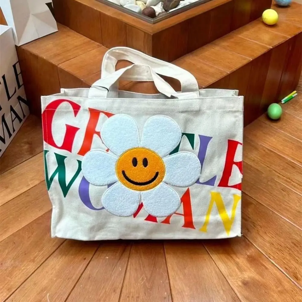 Женская Большая Парусиновая Сумка Через Плечо Повседневная Сумка-тоут С Принтом