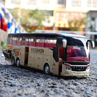 high imitation 132 alloy pull back bus model flash toy vehicle high quality double sightseeing bus free shipping