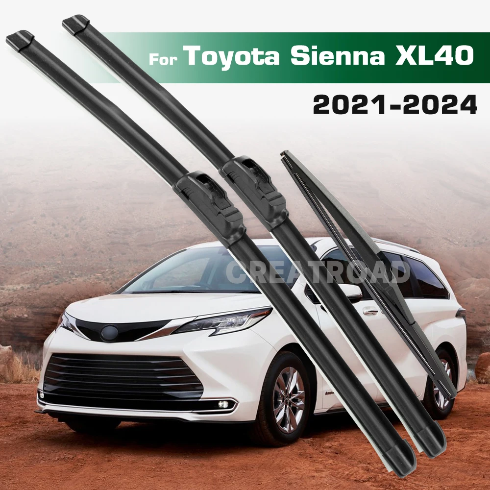 

Для Toyota Sienna XL40 2021-2024 2022 2023 стеклоочиститель передние и задние щетки стеклоочистителя лобовое стекло щетки для окон 26 "+ 20" + 12"