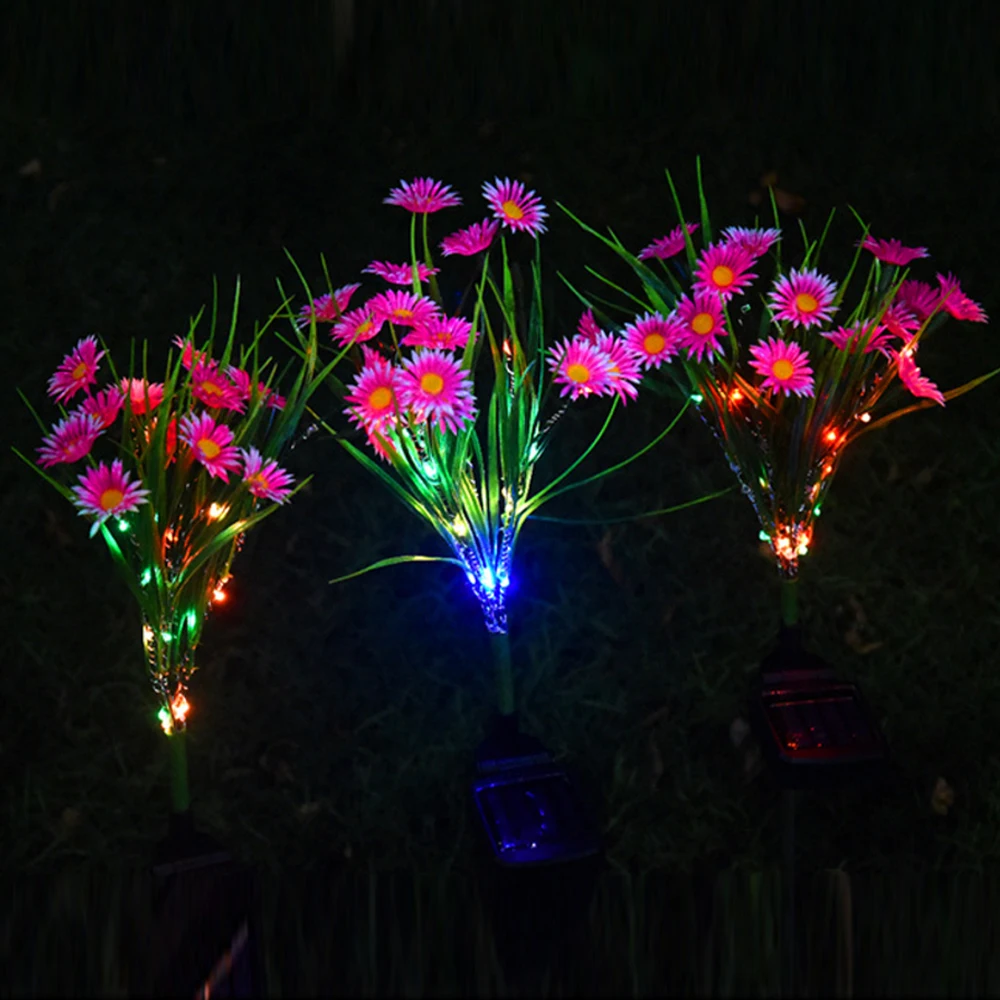 

Solar Light Artificial Chrysanthemum Led Lights Waterproof Decoration Lamp For Christmas Holiday Garden Patio Pathway Decor