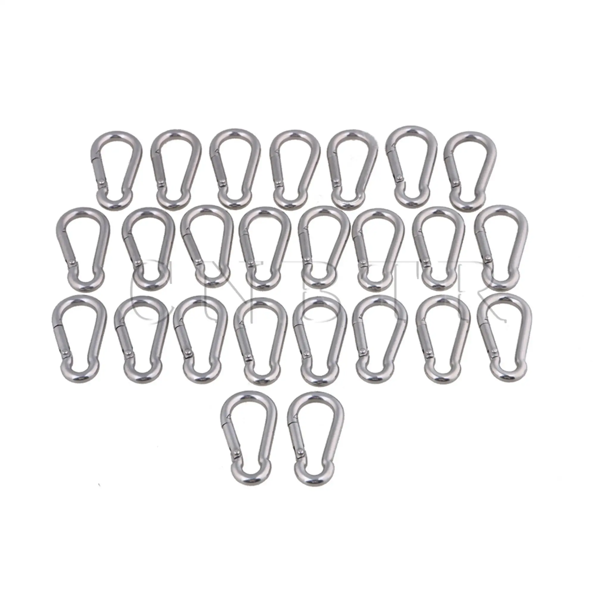 

CNBTR 25 PCS M4 40mm 304 Stainless Steel Spring Snap Hook Carabiner Quick Link Lock Hook