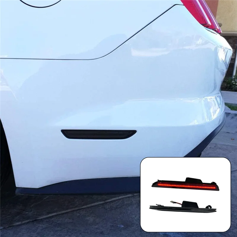 

1Pair Smoked Lens White LED Rear Side Marker Light for Ford-Mustang 2015-2022 Replace Back Bumper Sidemarker Lamps