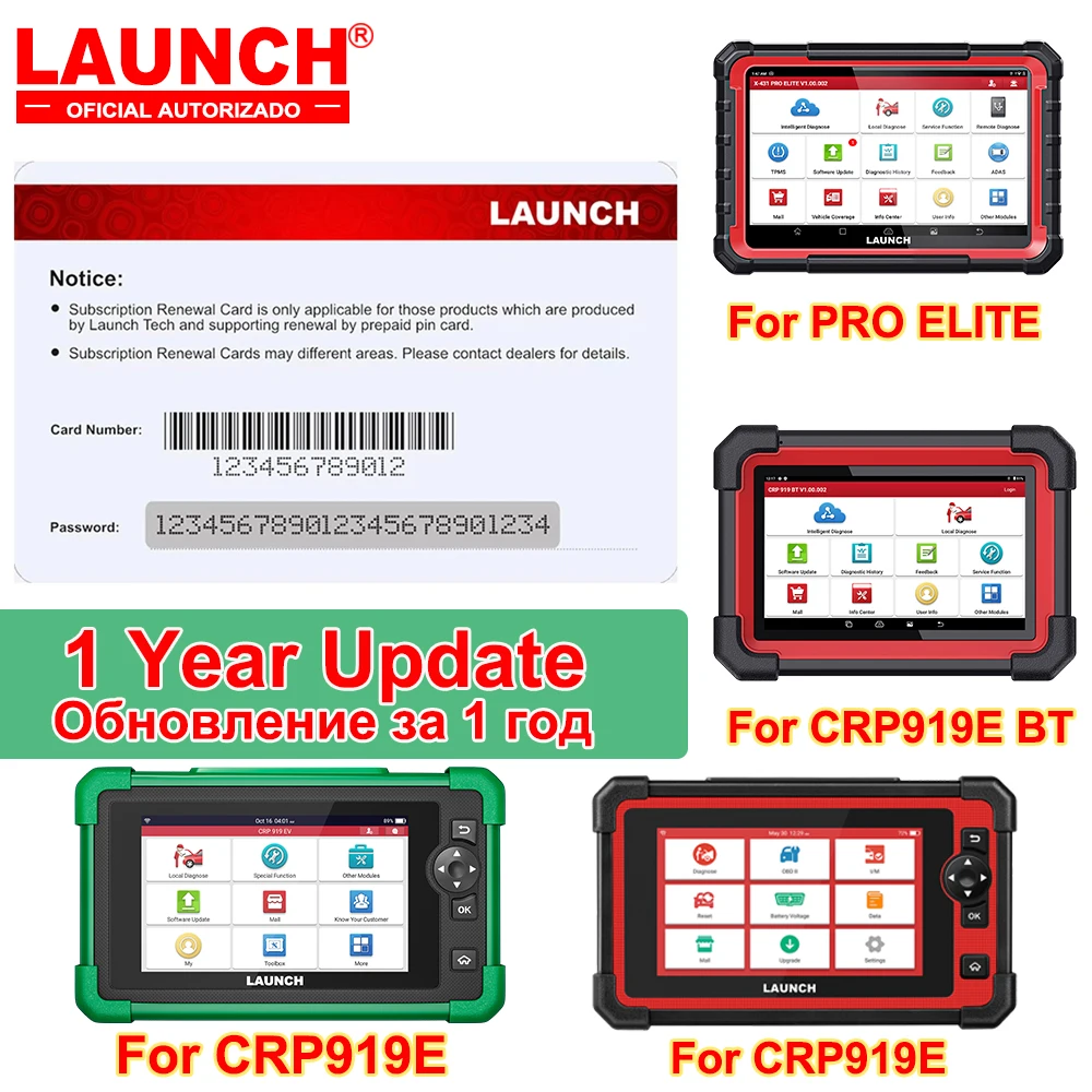 Фото LAUNCH Pin Card Оновление 1-летнего программного обеспечения для X-431 CRP919E/CRP919E BT/ PRO ELITE/CRP919 EV №1