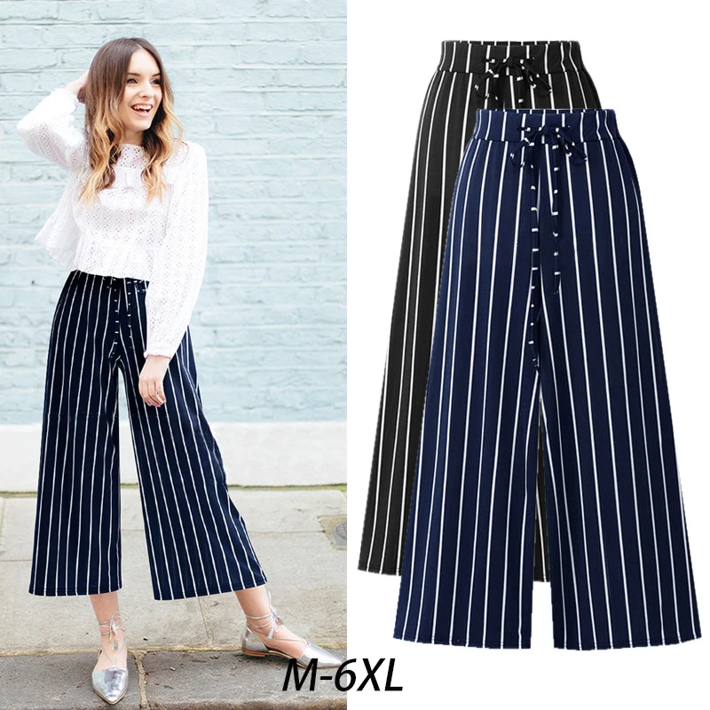 

Summer Wide Leg Pants Womens High Waist Loose Straight Ankle-Length Pants Womens Milk Silk Pants 8300