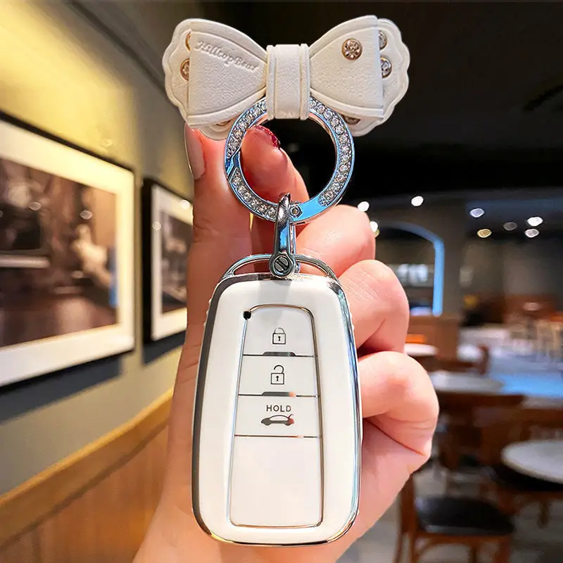 

Car Key Case Cover for Toyota RAV4 HARRIER Hilux Fortuner Land Cruiser Crown Highland Prado Yaris Cross Aygo Key Case Box