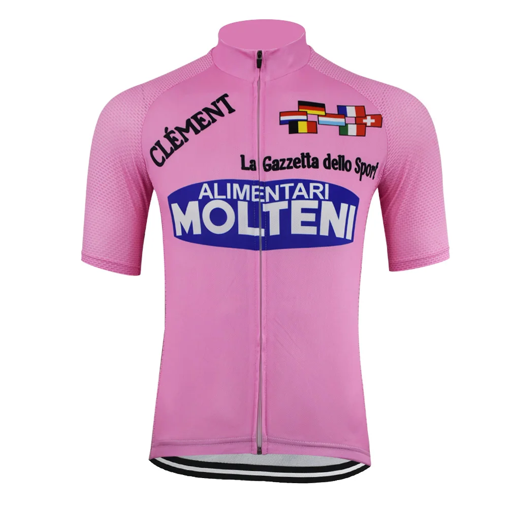 Мужской летний велосипедный трикотаж 4 Molteni в стиле ретро с коротким рукавом из