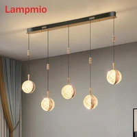 luxury triple led pendant light for dining room 5 lights suspension modern creative bar table hanglamp restaurant hanging lamp