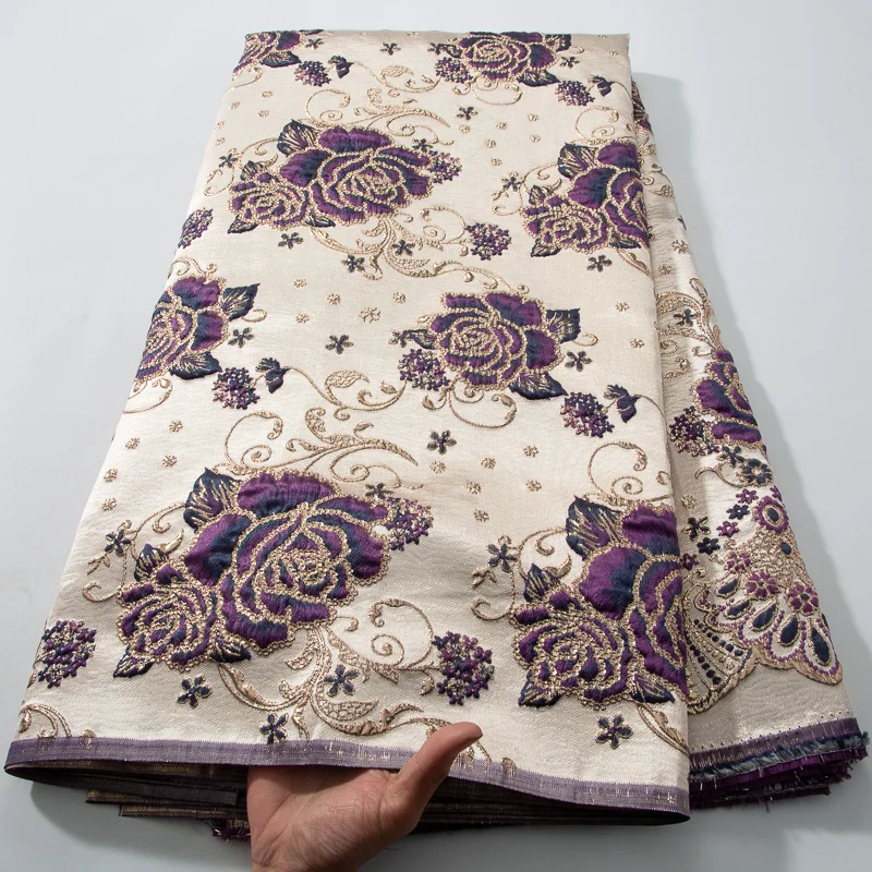 Африканская жаккардовая тюлевая ткань 2024 высокое качество 5 ярдов нигерийская