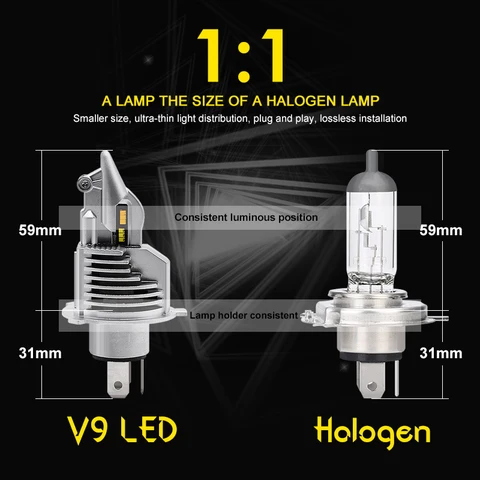 H4 9003 HB2 Светодиодные лампы для фар 12 В 24 В 80 Вт 16000LM Диодные лампы LED H4 4300K Для автомобилей Дальний свет с окунанием 6000K 8000K