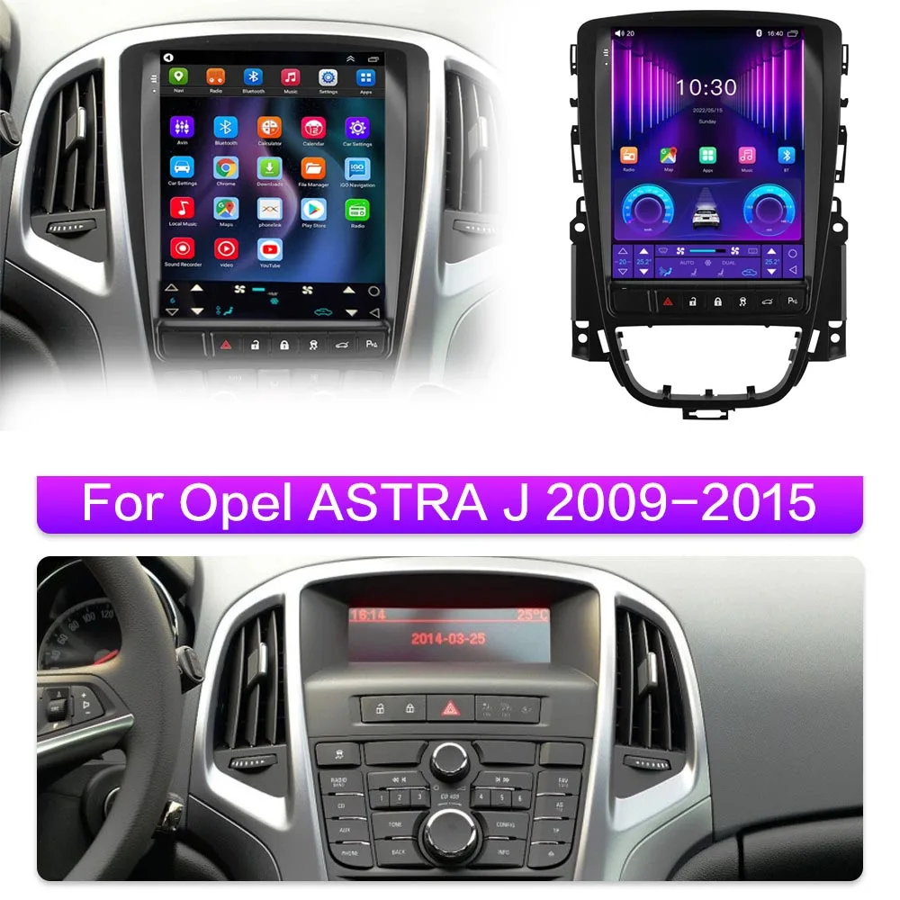 Автомобильный мультимедийный плеер для Opel ASTRA J 2009-2015 экран в стиле Tesla android 10